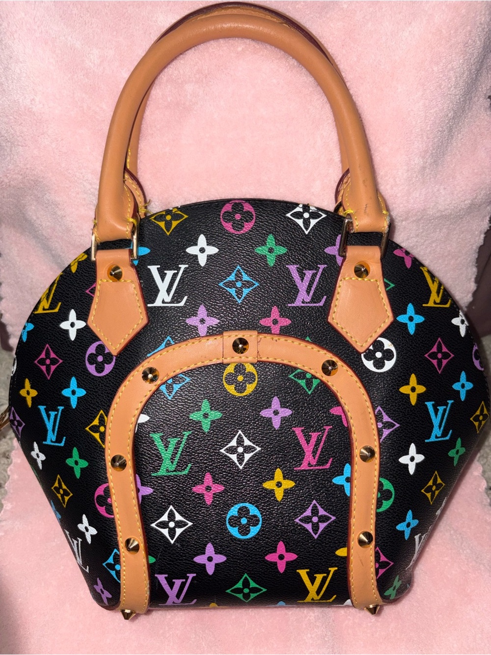 Multicolor Monogram Leather Satchel - Designer Style